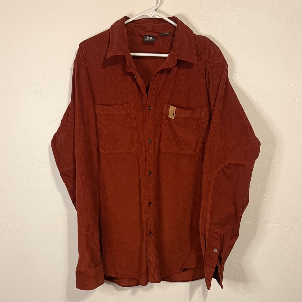 Men's Rust Casual Button Down Shirt